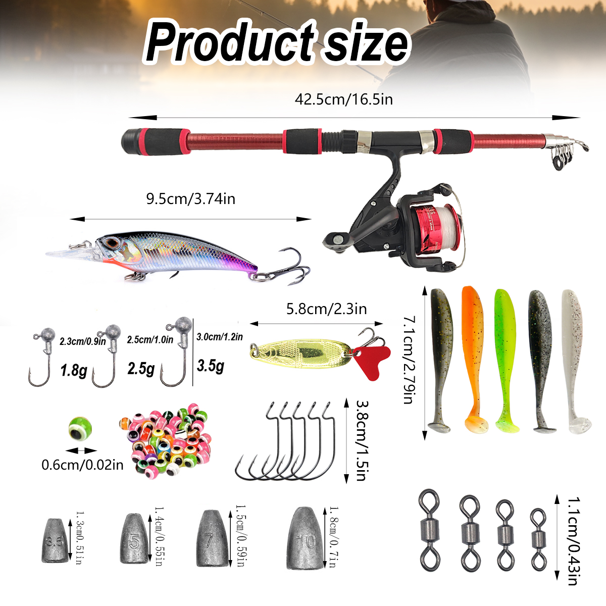 46Pcs Telescopic Fishing Rod R - Freshwater Line recension och pris