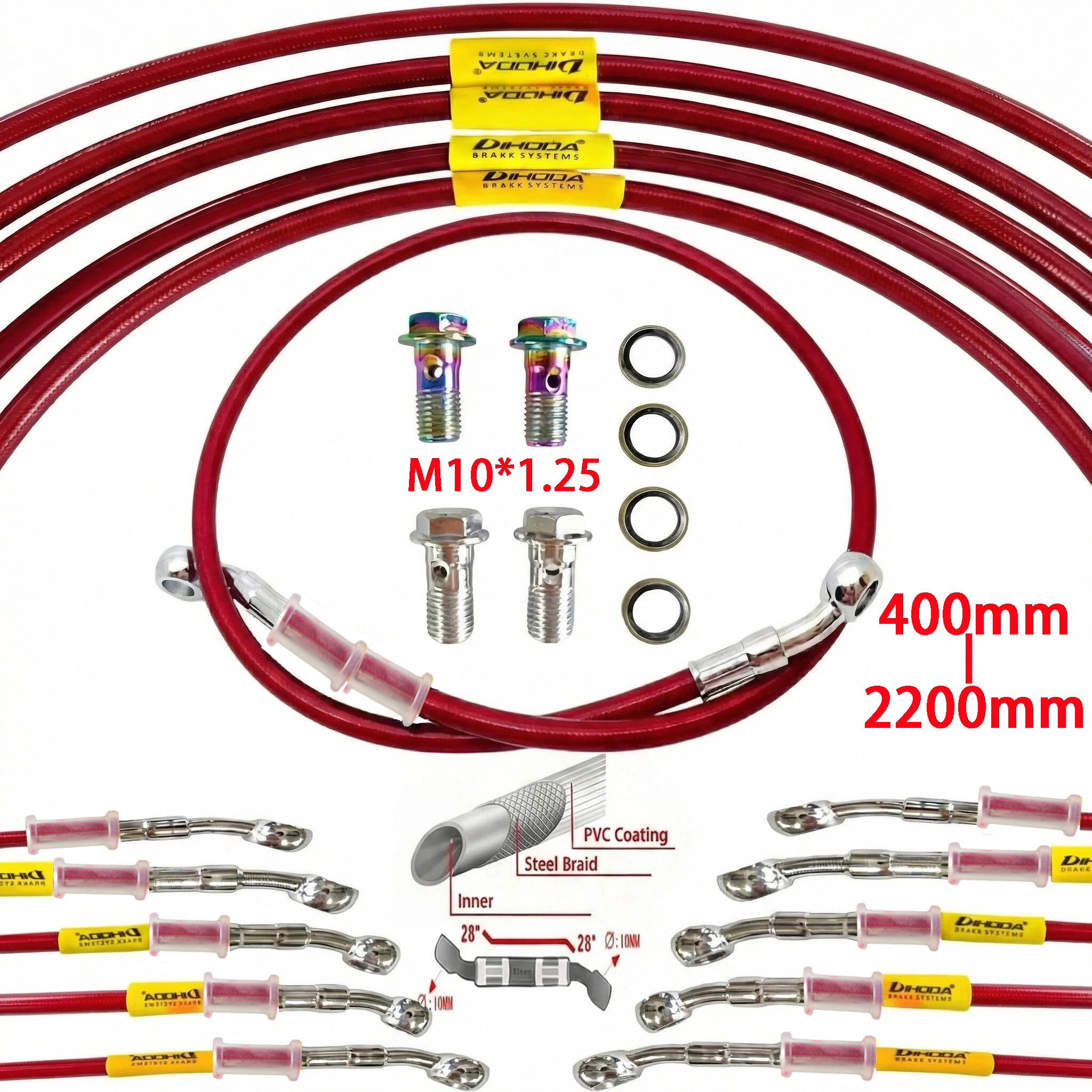 Universal 400-2400mm Motorcycl - Braided Line recension och pris